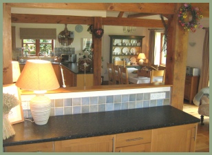 Open plan, kitchen diner at Meadow Barn, Little Sutton